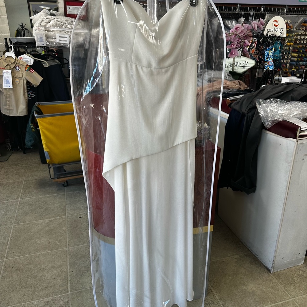 Strapless Chic Asymmetrical White Dress